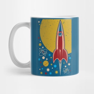 Galaxy Retro Rocket Mug